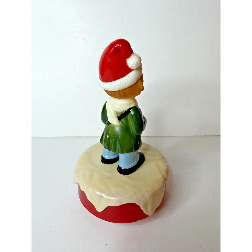 Vintage 1973 Musical Rotating Drummer Boy Christmas Figure Made in Hong Kong